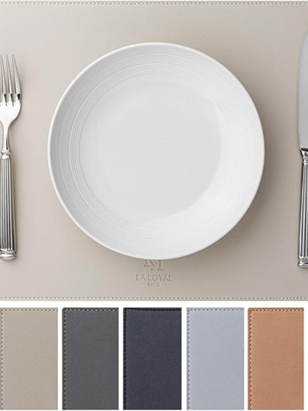 Leather Placemats Set of 6 Vinyl Washable Wipeable Table Mats for‎